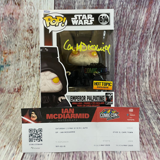 614 Signed Star Wars, Emperor Palpatine (Comic Con Cape Town, Hot Topic Exclusive)