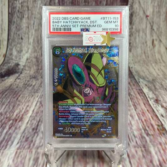 2022 DBS Card Game - Baby Hatchhyack, DST - 5Th Anniversary Ser-Premium ED [GEM MINT 10]