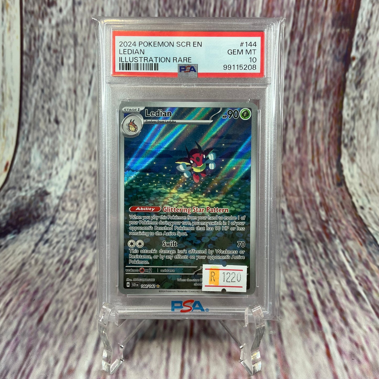 [SLAB] 144/142 -2024 Pokémon SCR EN - Ledian (GEM MINT 10)