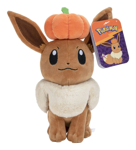 Pokemon 8in Seasonal Plush Eevee w/ Pumpkin