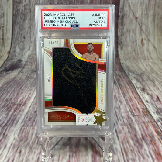 2023 Immaculate - Dricus Du Plessis - Jumbo Mem Gloves - PSA/DNA CERT [NM 7-Auto 8]