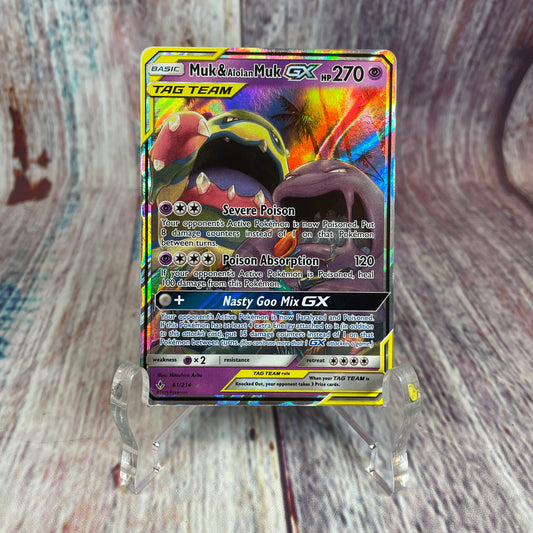 61/214 - Unbroken Bonds: Muk & Alolan Muk GX (NM/Mint)